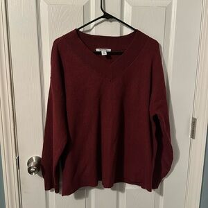 Nine West burgundy or burnt red sweater size xxl.